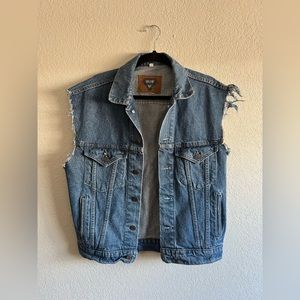 International Denim Jean / Distressed Denim Vest - Size S